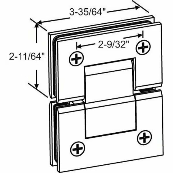 Solid Brass Shower Hinge, Strybuc, Mfr#: 22-245BCH